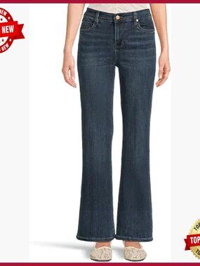 Mid-Rise Bootcut Jeans, Crosshatch Denim, Regular Fit, Five-Pocket Styling